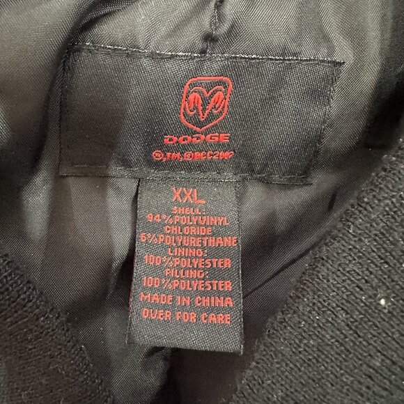 Y2K Dodge Ram Bomber Jacket XXL Grab Life By The Horns Graphic Snap Faux Leather - Picture 4 of 6